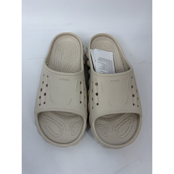 Crocs Echo Slide Men 5 Women 7 Beige Stucco Chunky Comfort Sandals - Picture 4 of 12